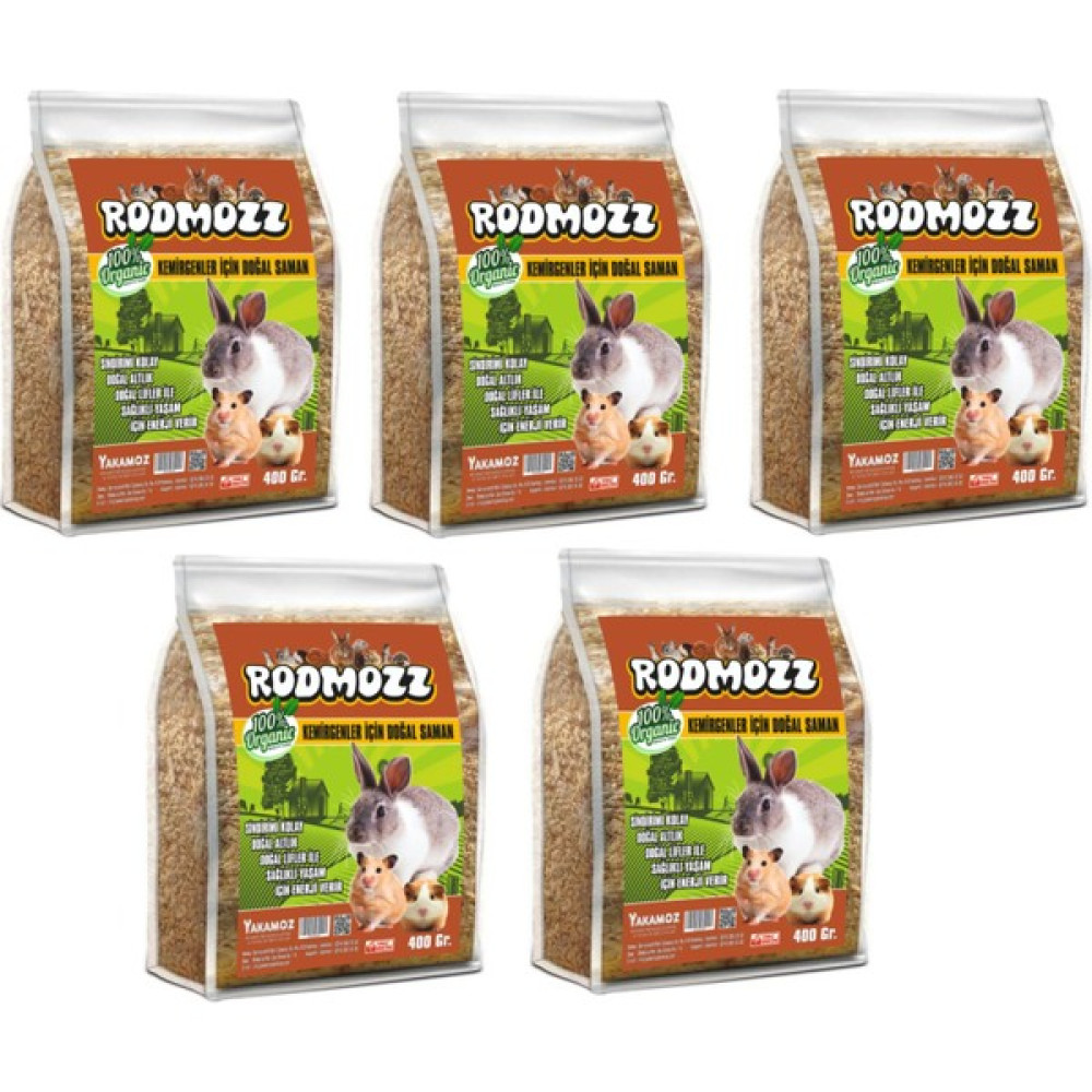 RodMozz Kemirgen Için Doğal Altlık Saman 400 gr x 5 Adet Kilitli Paket Evcil Hayvan Ürünleri Fiyatı