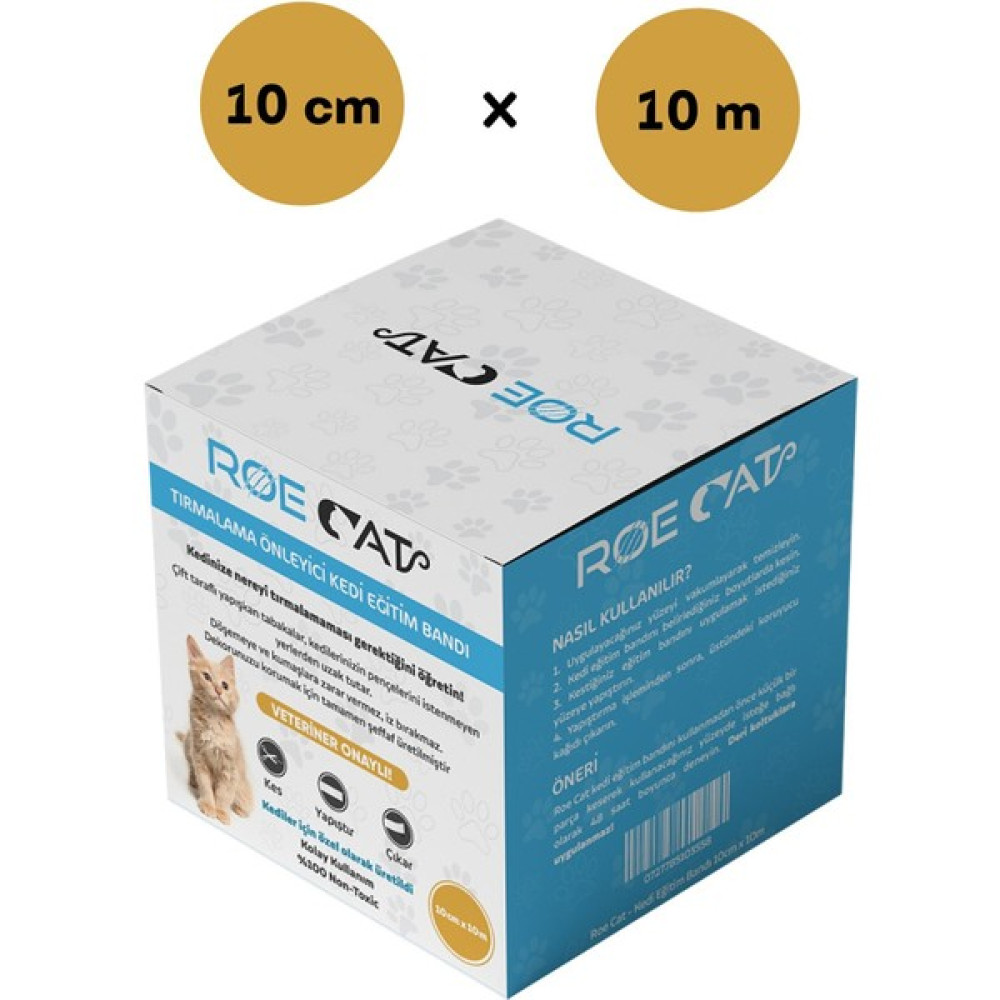 Roe Cat Kedi Eğitim Bandı - Mobilyalar Için Tırmalamaya Karşı Önleyici Non-Toxic 10 cm x 10 m Evcil Hayvan Ürünleri Fiyatı
