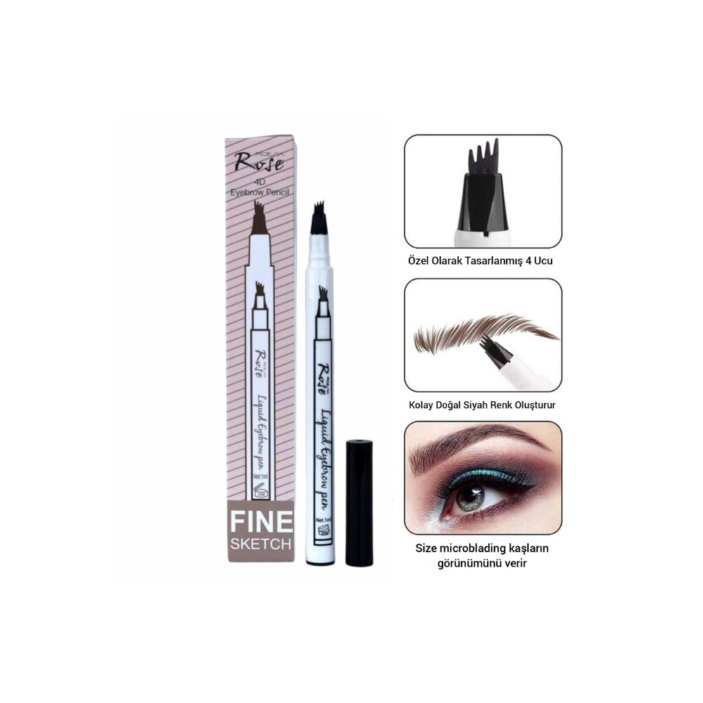 Roesıa Rose Cosmetics Siyah Rose Microblading Etkili Kalıcı Kaş Kalemi Ucu Tırtıklı Kaş Makyajı Fiyatı