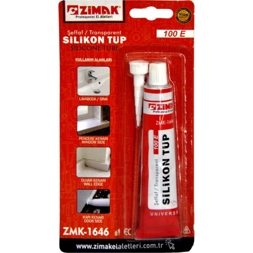 Rogen Home Zimak Silikon Şeffaf Tüp 50 gr Nalburiye & Hırdavat Fiyatı