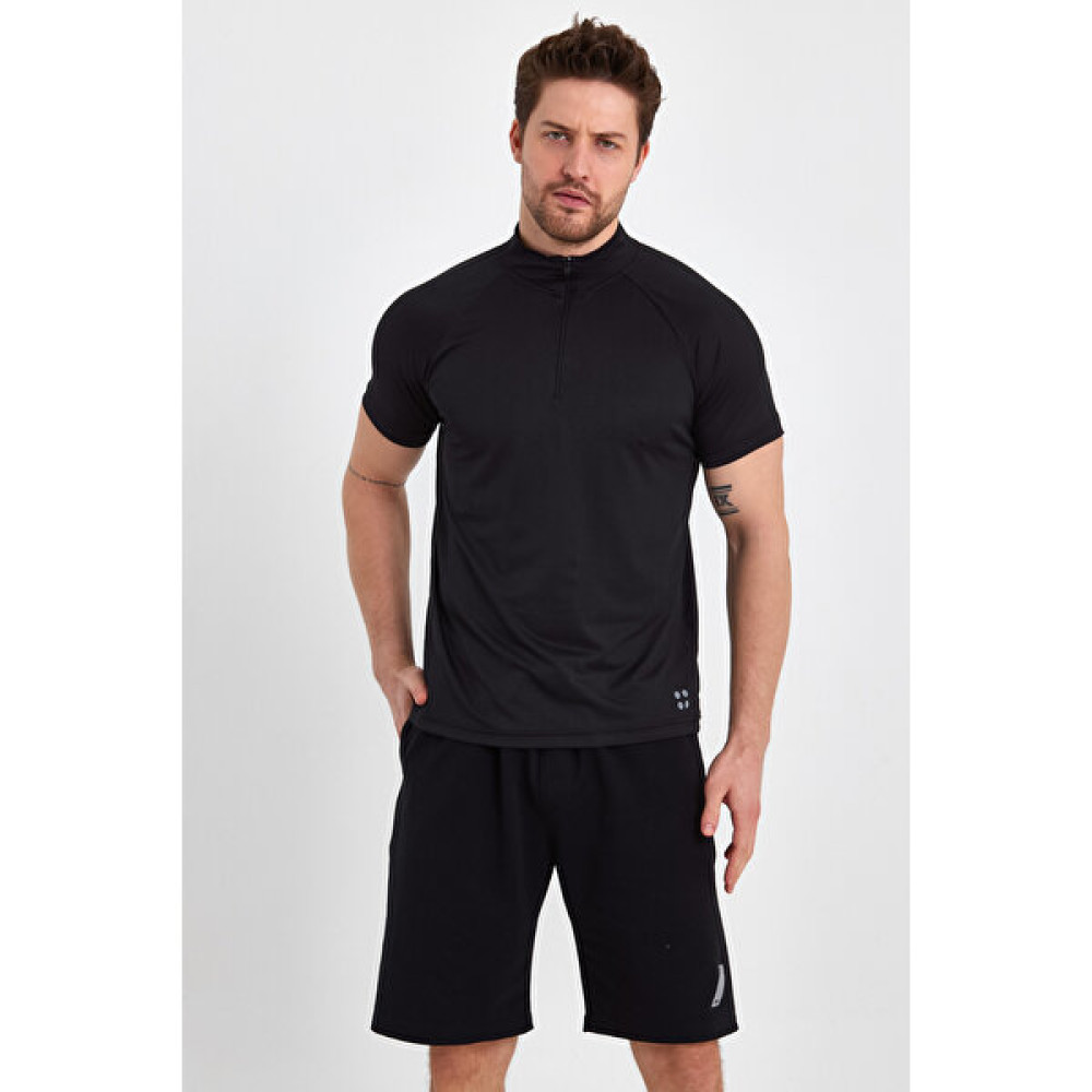 Roger Nefes Alan Spor Kısa Kollu Reflektör Baskılı Erkek Tişört Siyah T-Shirt & Sweatshirt (Outdoor) Fiyatı
