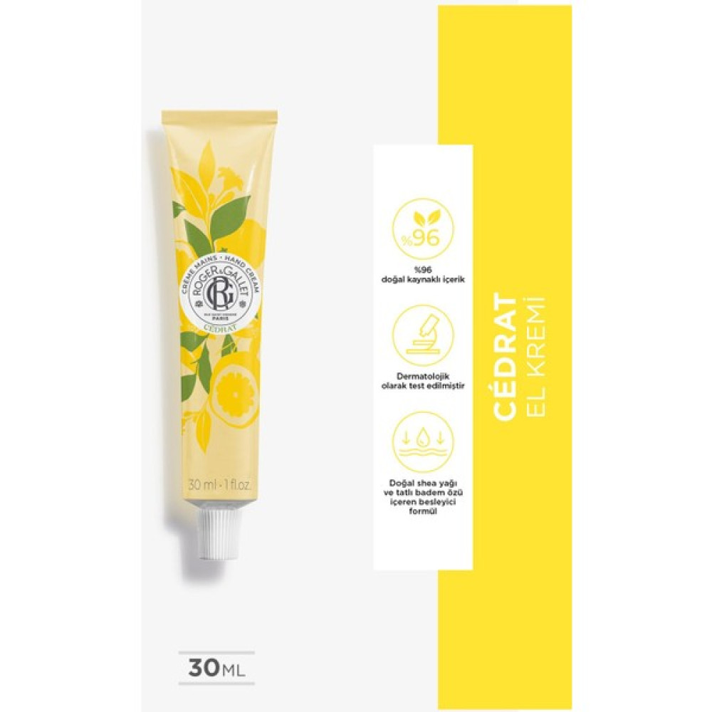 Roger&Gallet Cedrat Bitkisel, Shea Yağı, Tatlı Badem Ve Citron Özü Içeren, Nemlendirici El Kremi 30ml El Bakımı Fiyatı