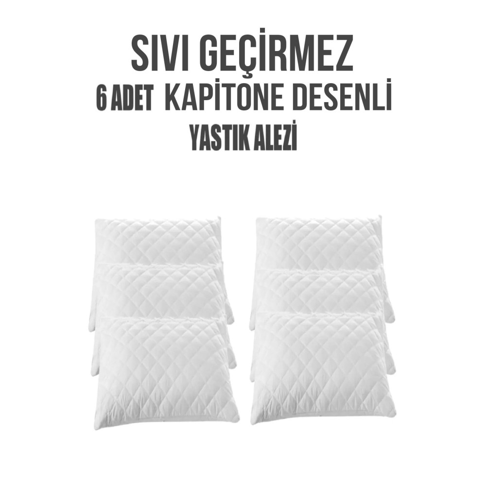 Roi Tekstil 6lı Fermuarlı Kapitone Desenli Sıvı Geçirmez Koruyucu Yastık Alezi Yastık Kılıfı Fiyatı