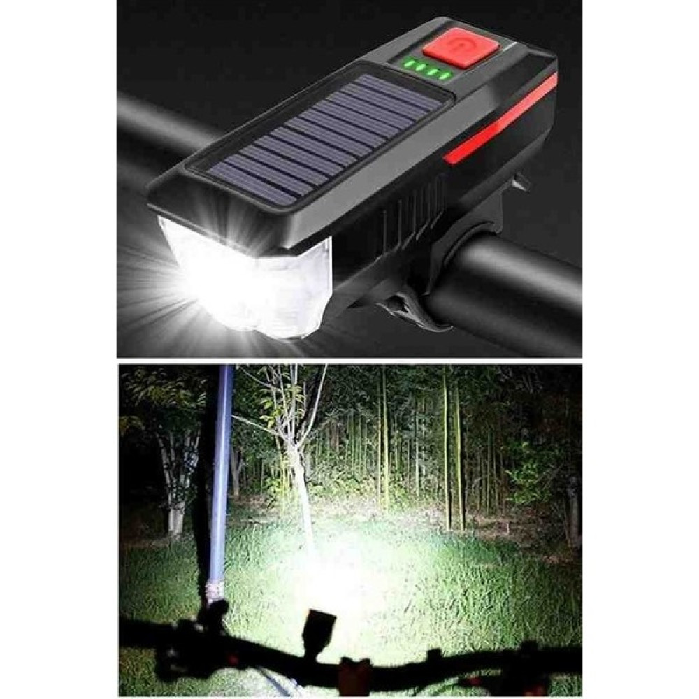 Roichill Solar Enerjili USB ile Şarj Edilebilir Ledli Bisiklet Feneri Kornalı ve Su Geçirmez Far Oto Boyaları Fiyatı
