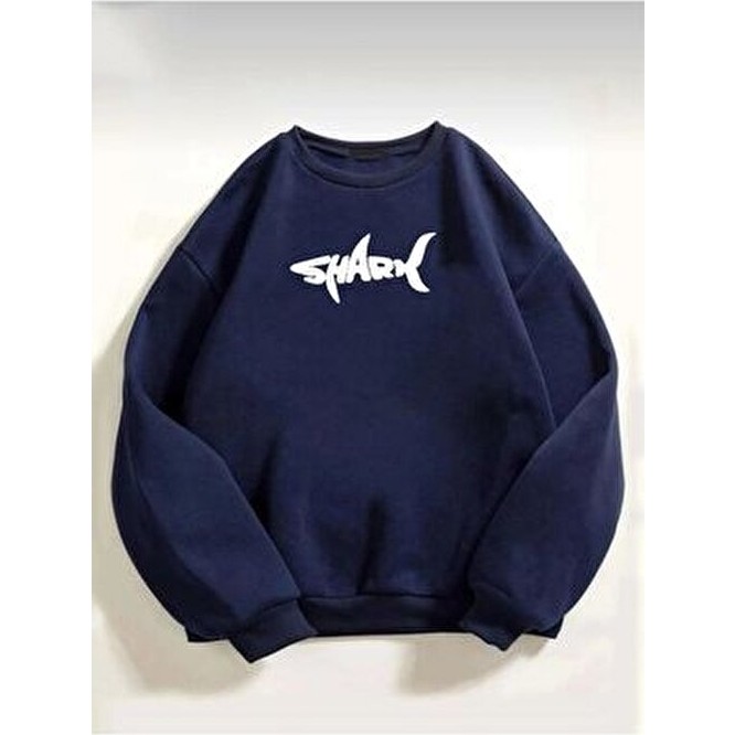 Rokeby Unisex Oversize Shark Baskılı Sweatshirt Rahat Giyim İçin Şık Seçim Giyim & İç Giyim Fiyatı