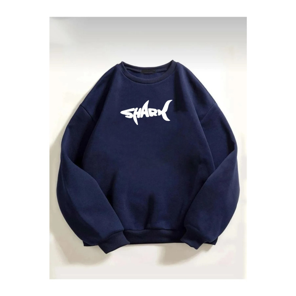 Rokeby Unisex Shark Baskılı Oversize Sweatshirt L Beden Bayan Sweatshirt Fiyatı