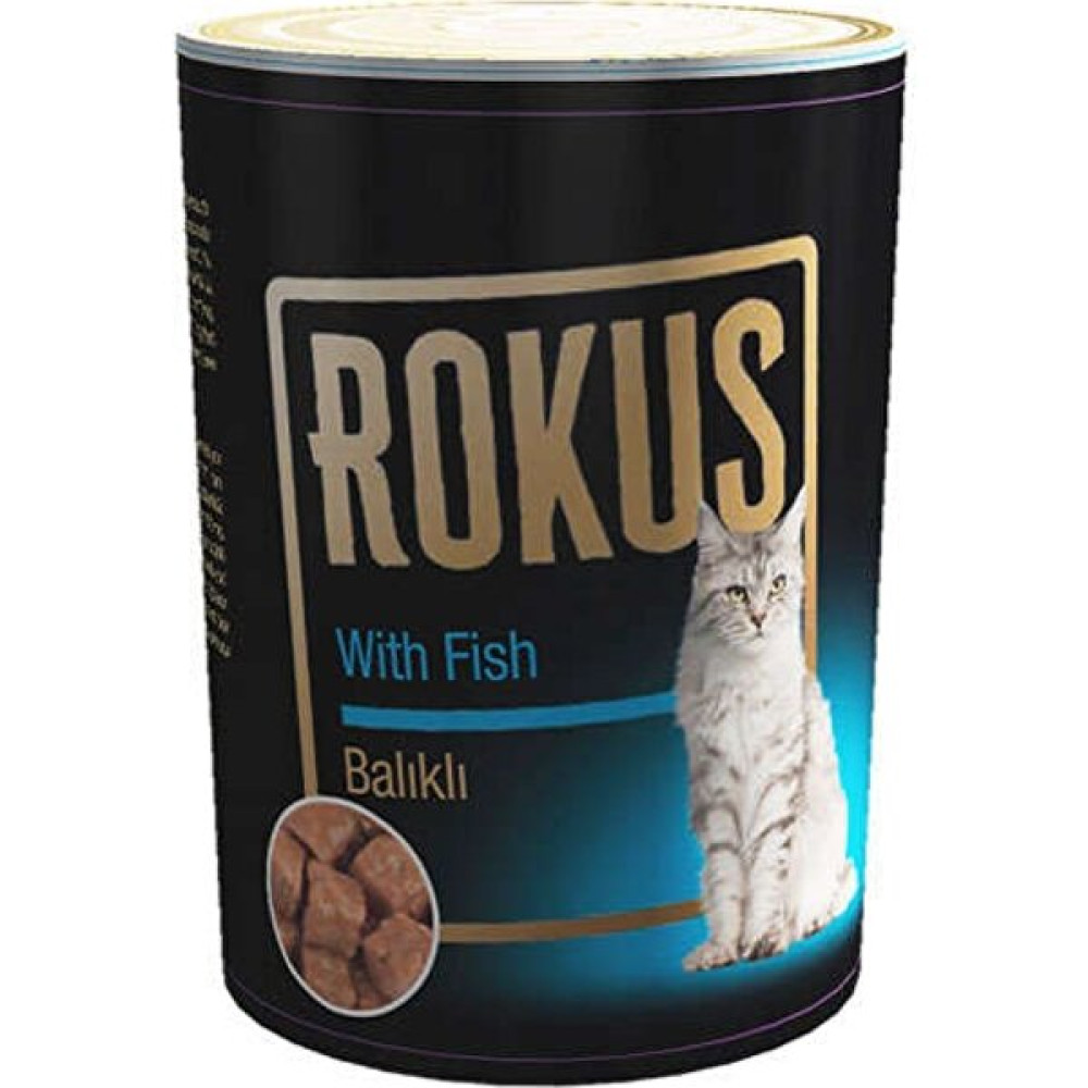 Rokus Yetişkin Kediler Için Balıklı Yaş Konserve Mama 410GR 12'li Evcil Hayvan Ürünleri Fiyatı