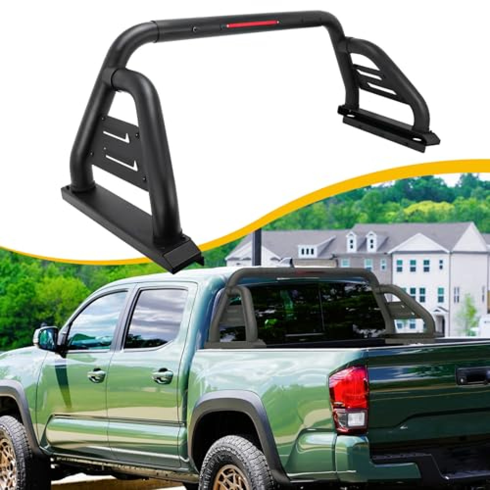 Roll Bar Fits for Toyota Tacoma 2005-2025, Heavy Duty Sport Bar Chase Rack Roll Cage Accessories, with Light Mounting Bracket