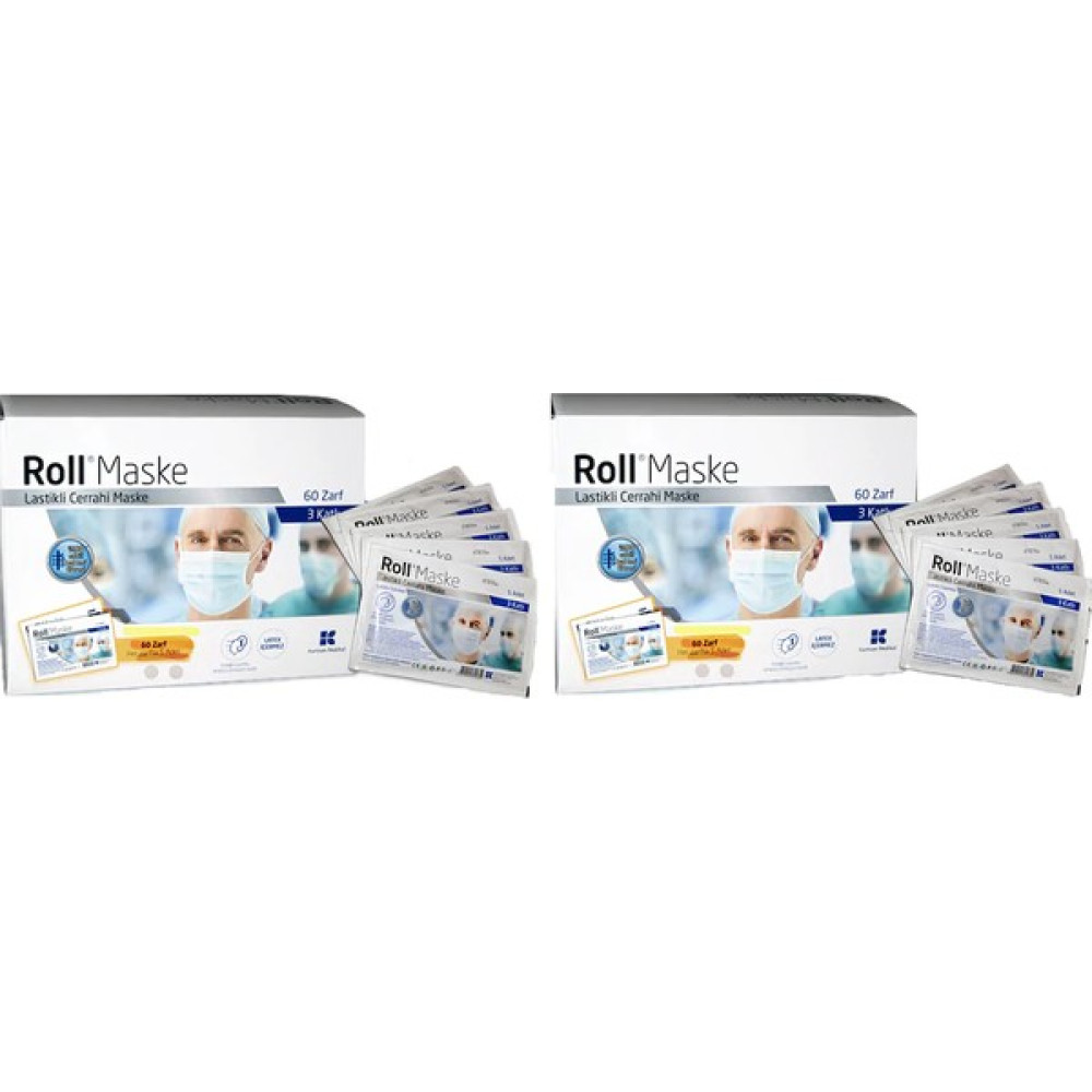 Roll Maske, Cerrahi 3 Katlı Lastikli Maske, 600 Adet (120 Zarf ) Oto Boyaları Fiyatı