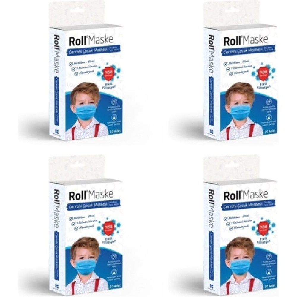 Roll Maske Roll Erkek Çocuk 3 Katlı Telli Cerrahi Maske 10 Lu 4 Adet Roll Oto Boyaları Fiyatı