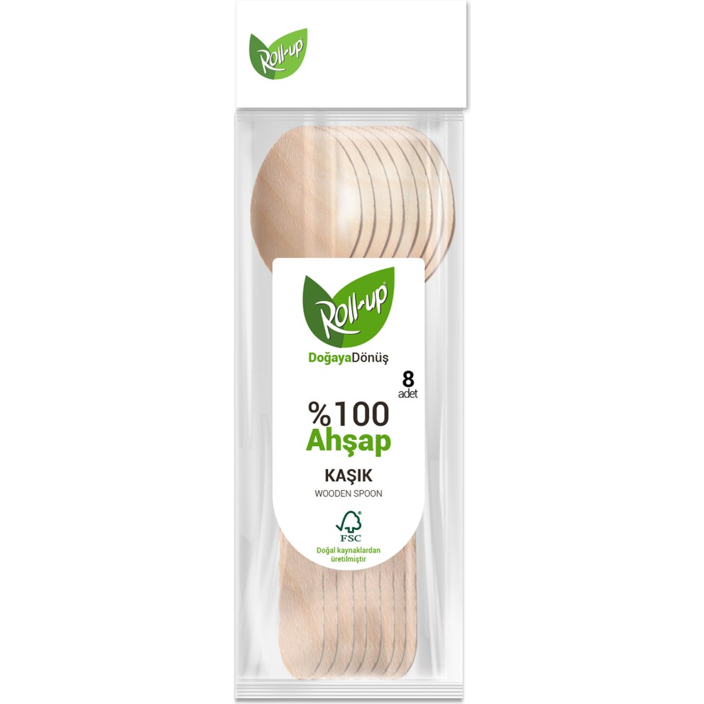 Roll-Up Doğa Dostu Ahşap Kaşık 8li Çatal / Kaşık / Bıçak Takımları Fiyatı