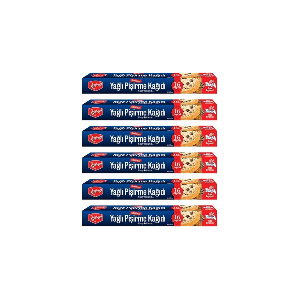 Roll-Up Kesilmiş Yağlı Pişirme Kağıdı 16 Yaprak 6lı Kutu Set Pişirme Kağıdı Fiyatı