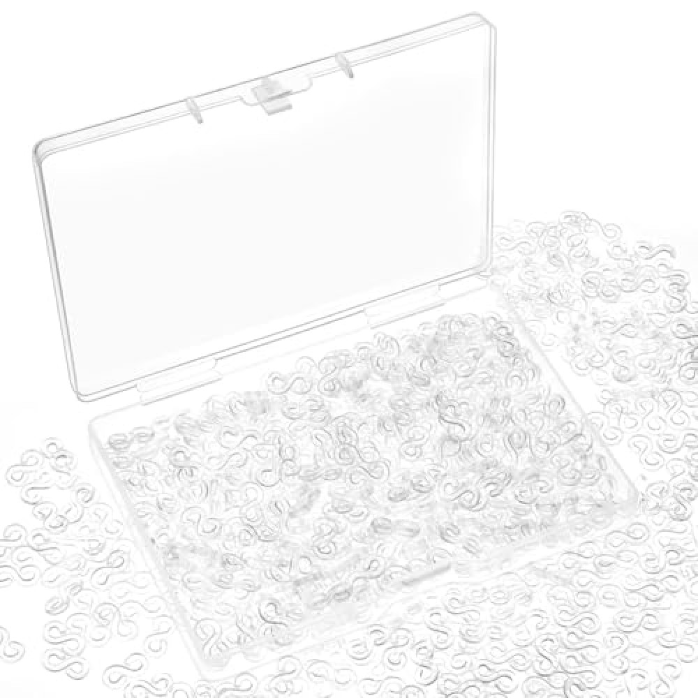 Rolybag 400Pieces Clear S Clips Rubber Band Loom Band S Clips Plastic Connectors Supplement kit for Loom Bracelets and DIY Bracelet Making (400-Clear)