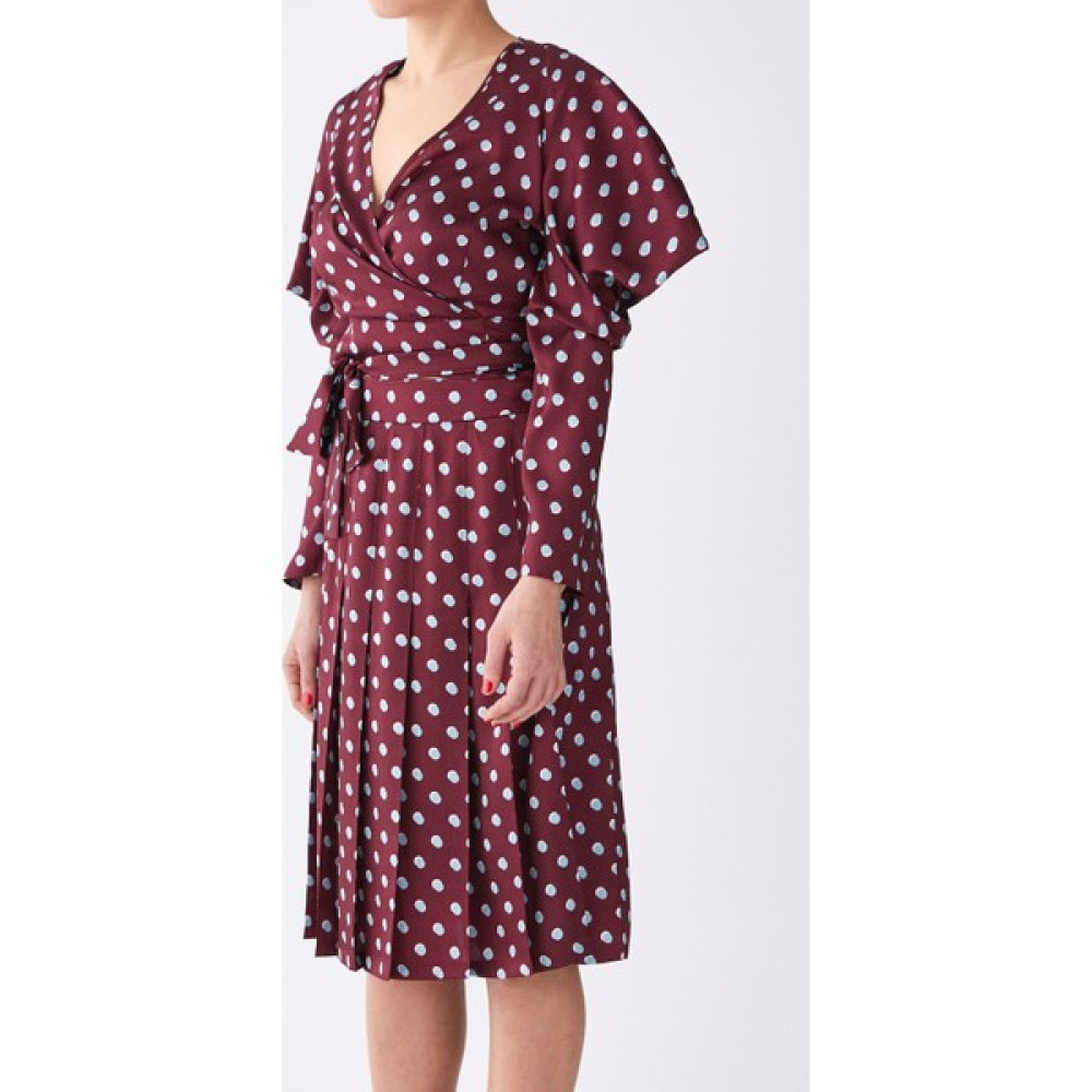 Roman Puantiyeli Bordo Etek-K1915049-008 Etek Fiyatı