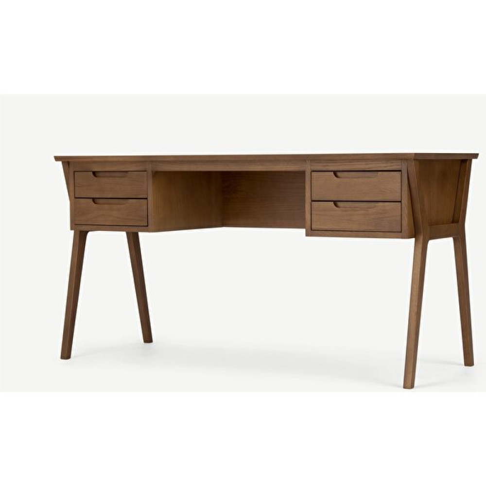 Romano Dört Çekmeceli Çalışma Masası Rmn 6285, Koyu Meşe - 145 x 56 x 76 cm - Ahşap Çalışma Masası Fiyatı