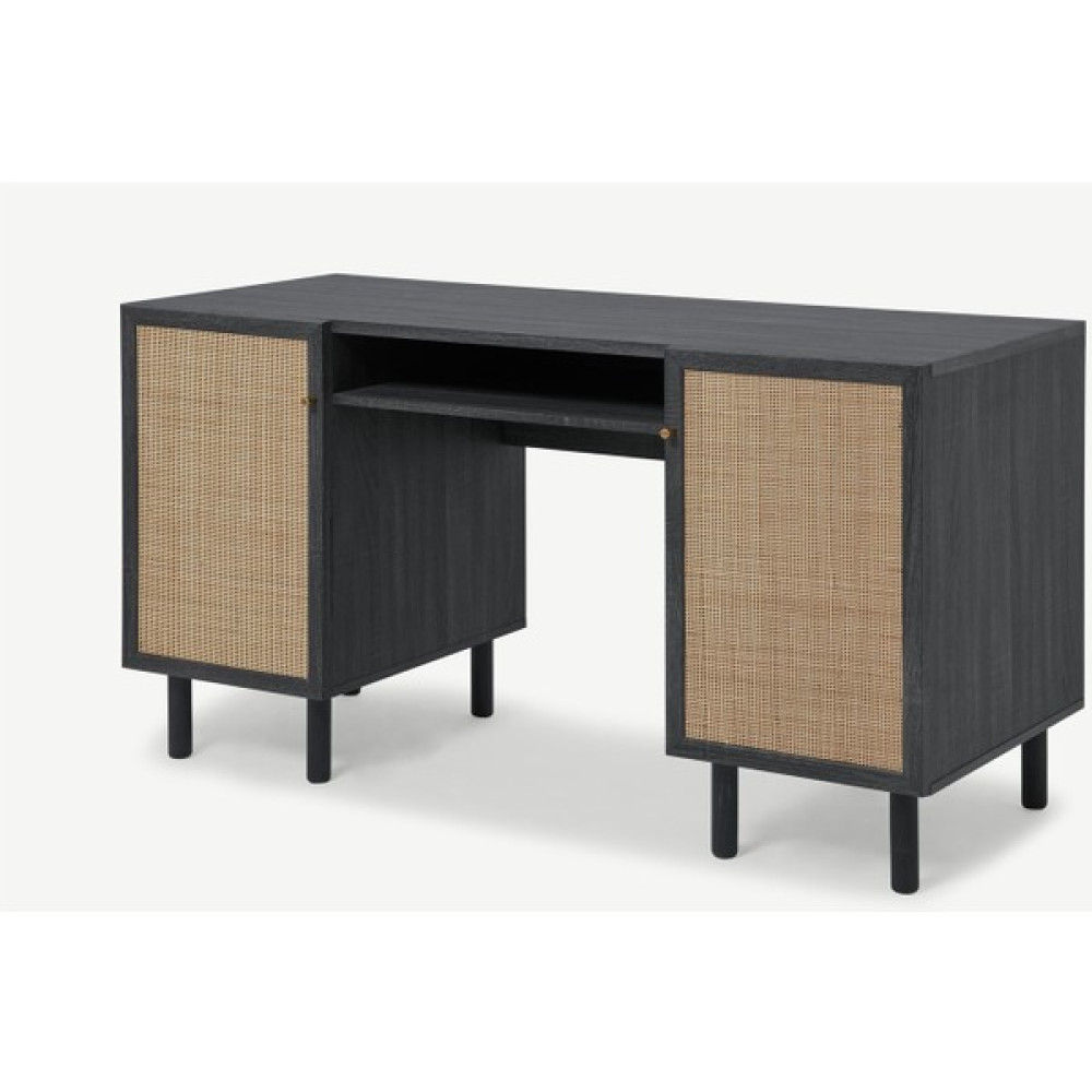 Romano Hazeran Geniş Çalışma Masası Rmn 7057, Meşe Ağacı & Siyah - 140 x 57 x 67 cm Çalışma Masası Fiyatı