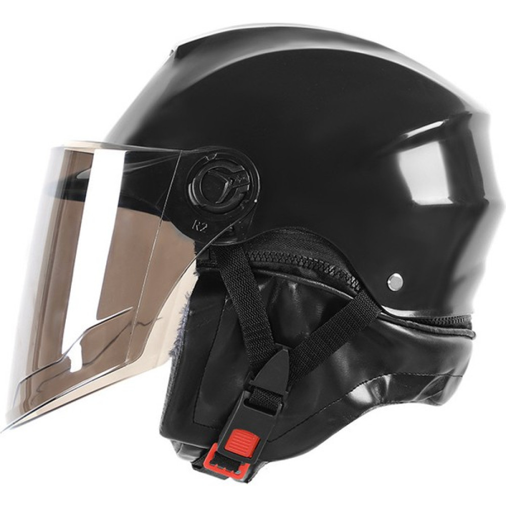 Romantik Balon Kask Vizörlü Motosiklet Kaskı (Yurt Dışından) - Siyah Motorsiklet Kaskları Fiyatı