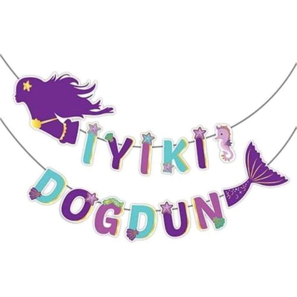 Rönesans Parti Deniz Kızı Karakterli 3D Banner Deniz Atı Yıldızı Istiridye Temalı Konsept Iyiki Doğdun Oyuncak Fiyatı
