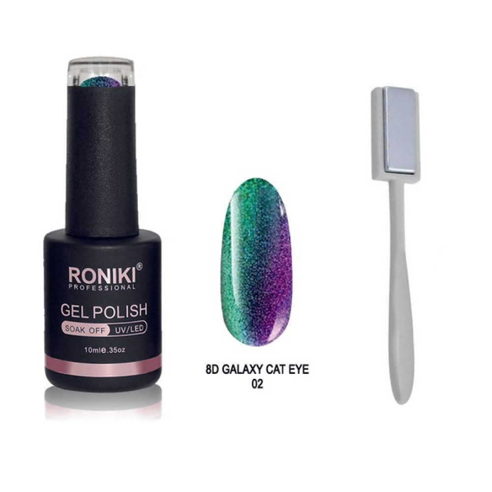 Roniki Kalıcı Oje 8d Galaxy Cat Eye Kedi Gözü 02 + Mıknatıs 2'li Set - 8D GALAXY CAT EYE 02 + MIKNATIS 2'Lİ SET Oje Fiyatı