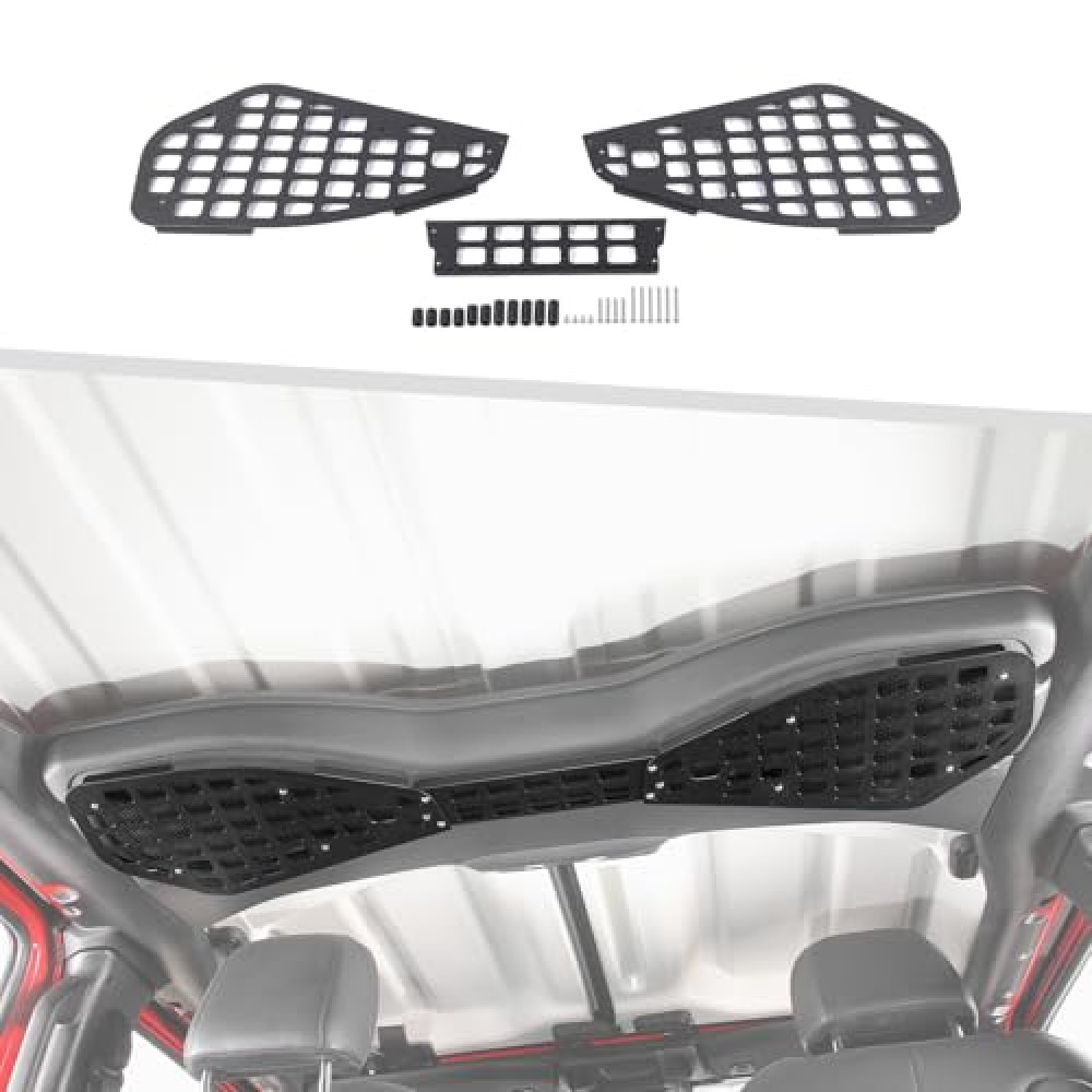 Roof Speaker Molle Panel Storage Rack Compatible with Jeep Wrangler JL JLU 2024-2025
