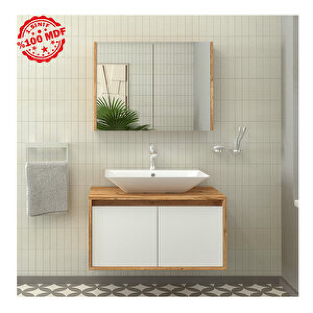 Roomart 2 Kapaklı Lavabolu 85 Cm Asma Banyo Dolap Takımı Banyo Dolabı / Mobilyası Fiyatı