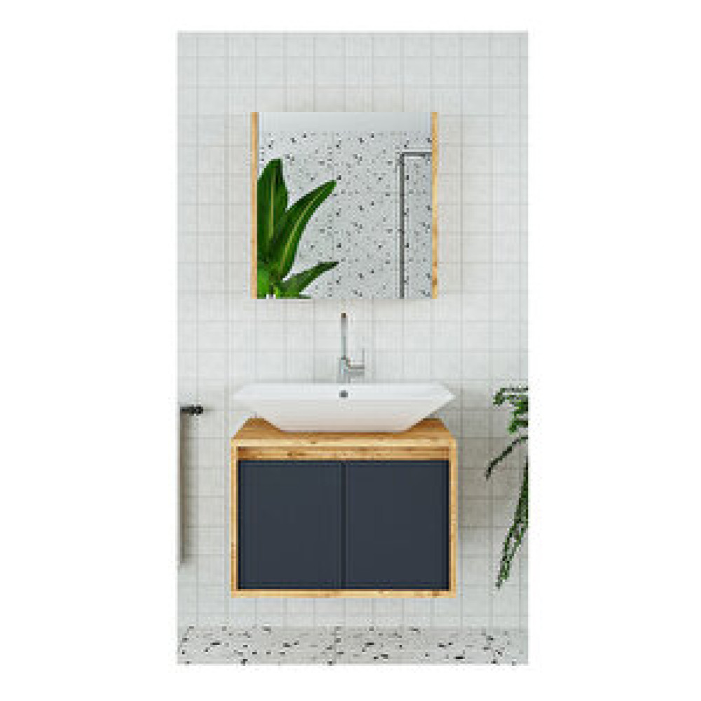 Roomart Lavabolu 65 Cm Banyo Dolabı + Aynalı Banyo Üst Dolabı Banyo Dolabı / Mobilyası Fiyatı