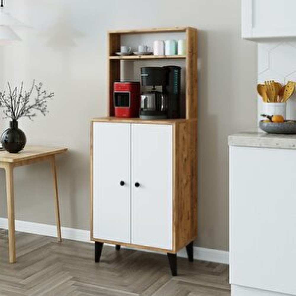 Roomart Mara 2 Kapakli Çok Amaçli Dolap , Ki̇ler Dolabı , Ki̇taplık Atlantik Çam - Beyaz Mutfak Dolabı / Mobilyası Fiyatı