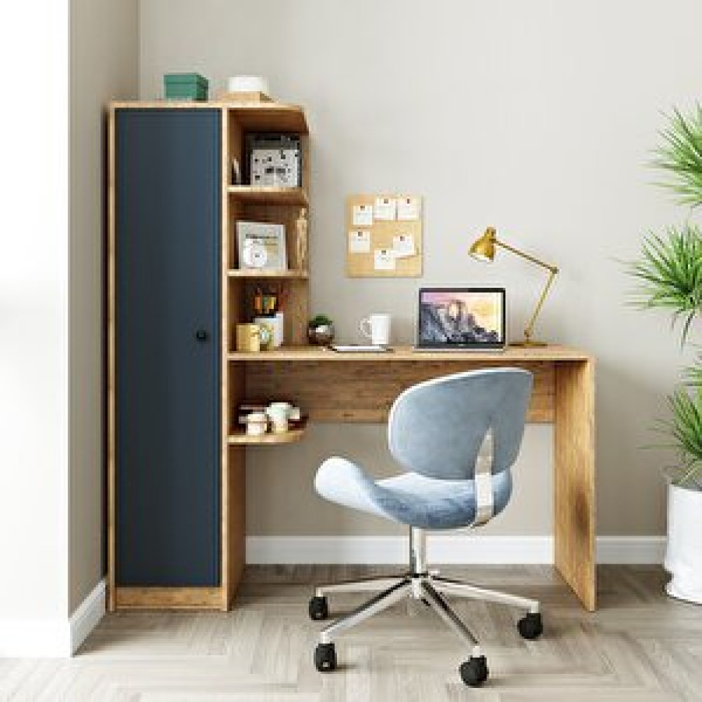 Roomart Roma Rafli Çalışma Masası , Çalışma Ofi̇s Masası Sol Dolaplı Atlanti̇k Çam Atlantik Çam Antrasit Bilgisayar Masası Fiyatı