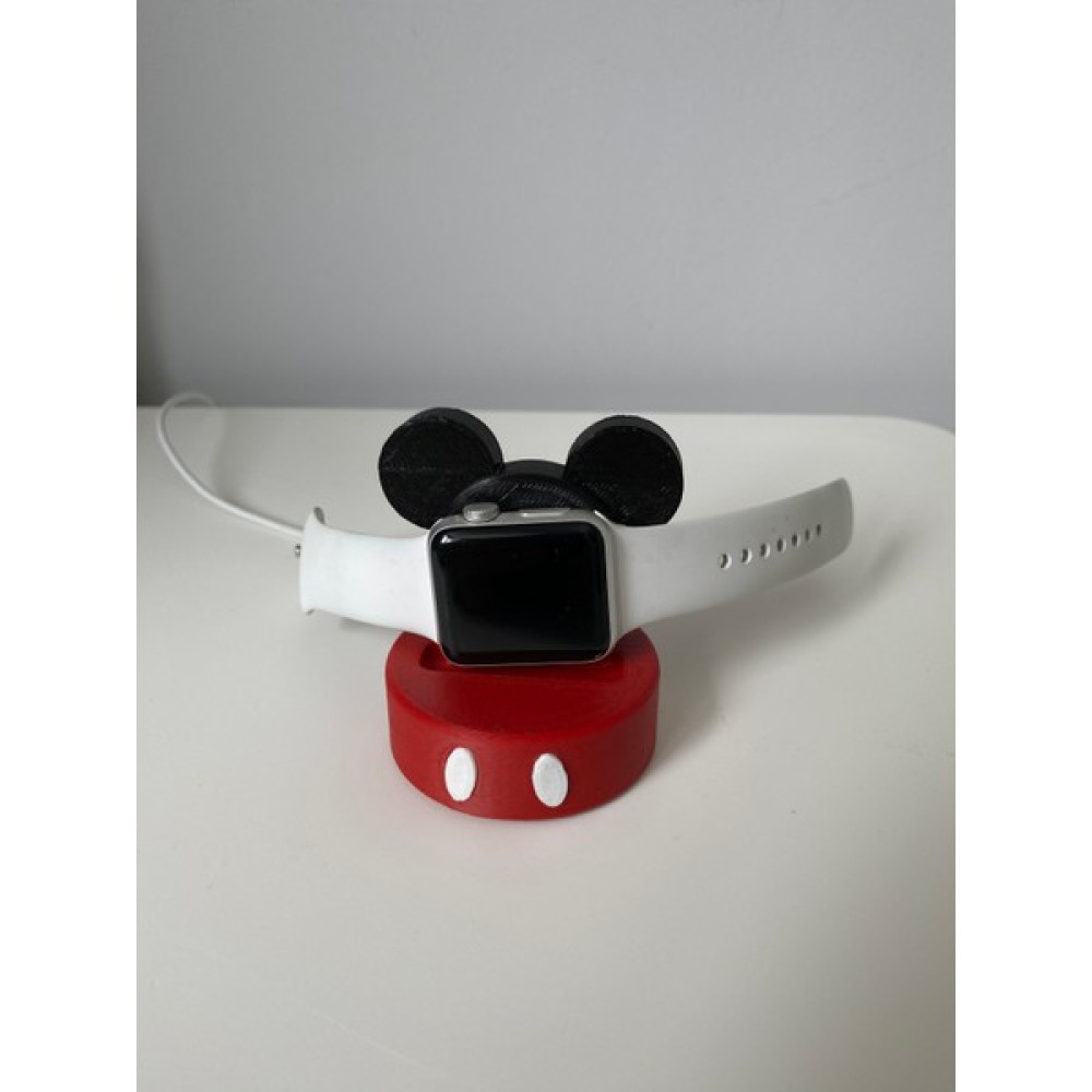 Root Made Akıllı Saat Stand Mickey Mouse Apple Watch Uyumlu Stand Şarj Stand - Koyu Kırmızı - Siyah Giyilebilir Teknoloji Aksesuarları Fiyatı