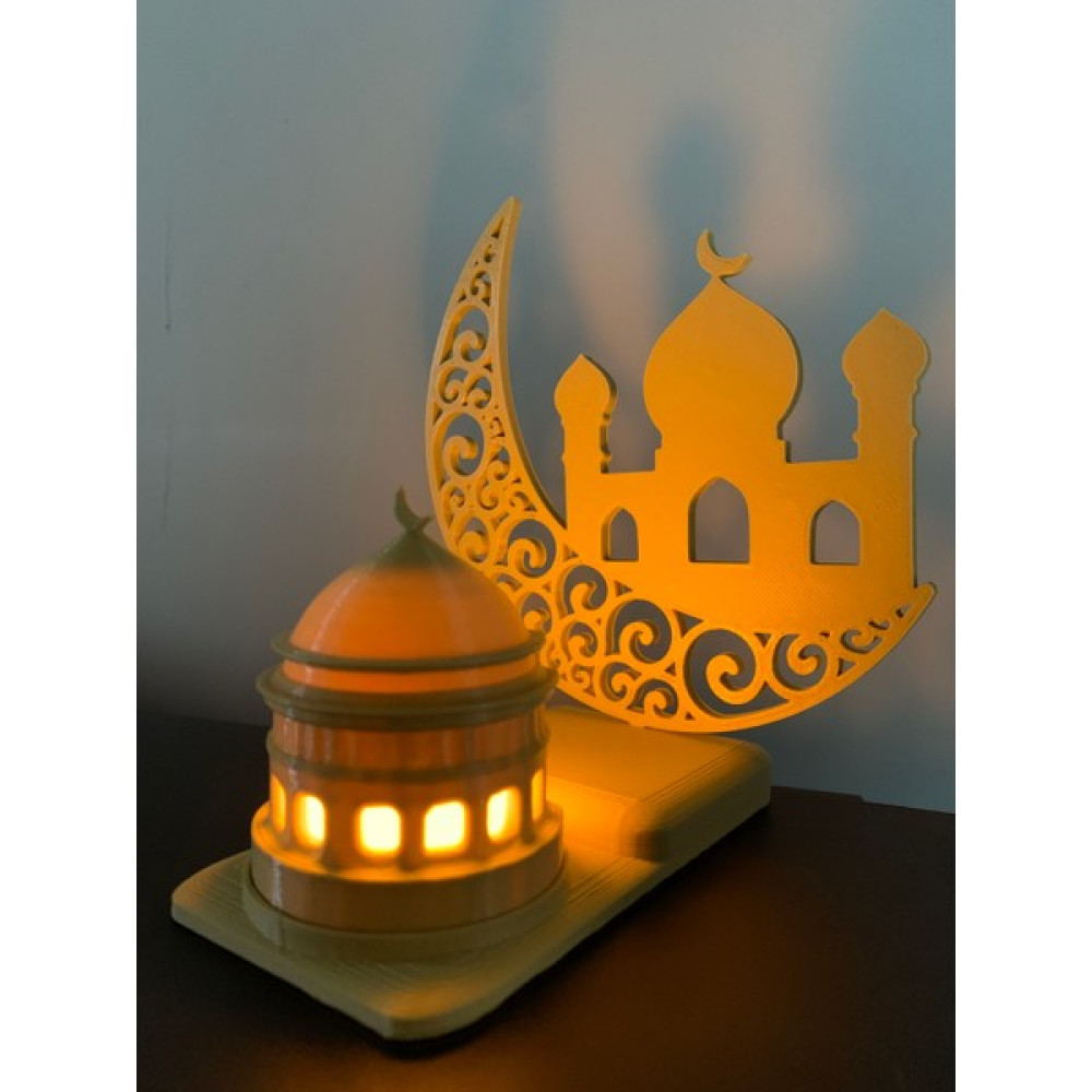Root Made Islami Motifli Dekoratif Tealight Aydınlatma Hilal Içinde Cami Ramazan Hediyesi Elektrik ve Aydınlatma Fiyatı