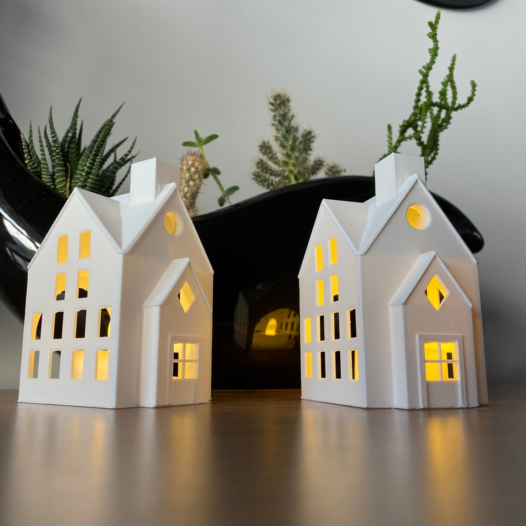 Root Made Kış Evleri 2'li Set Dekoratif Noel Evleri Tealight Mumluk - 2 Adet Diğer Fiyatı