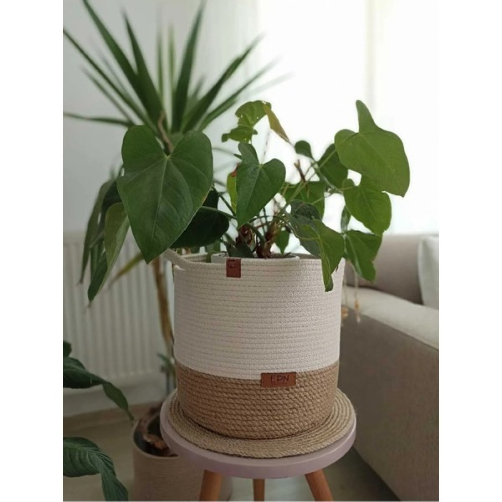 Rope Home Decor Çok Amaçlı Hasır Jüt Ip Saksı&sepet&düzenleyici - 27x30 Sepet Fiyatı