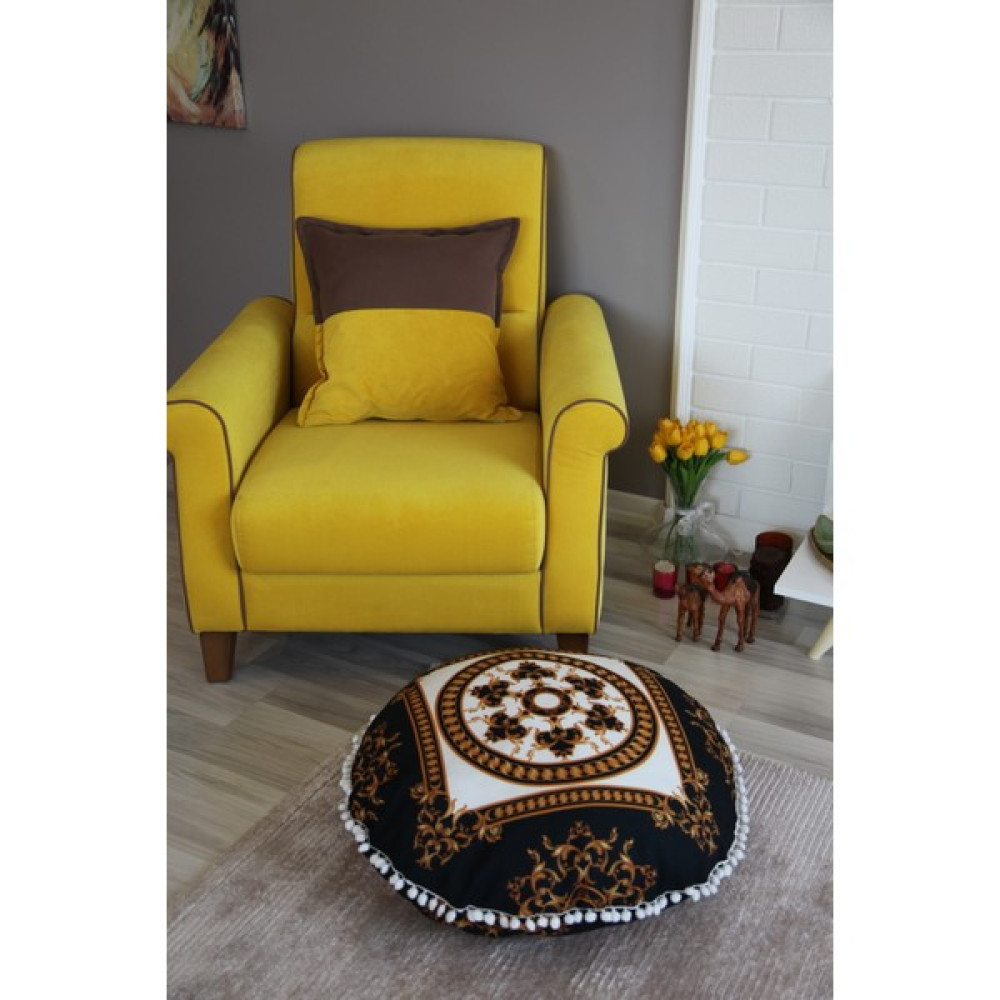 Rope Home Decor Yer Minderi Yuvarlak 70 cm Çap Içi Dolgulu - Renkli Puf Fiyatı