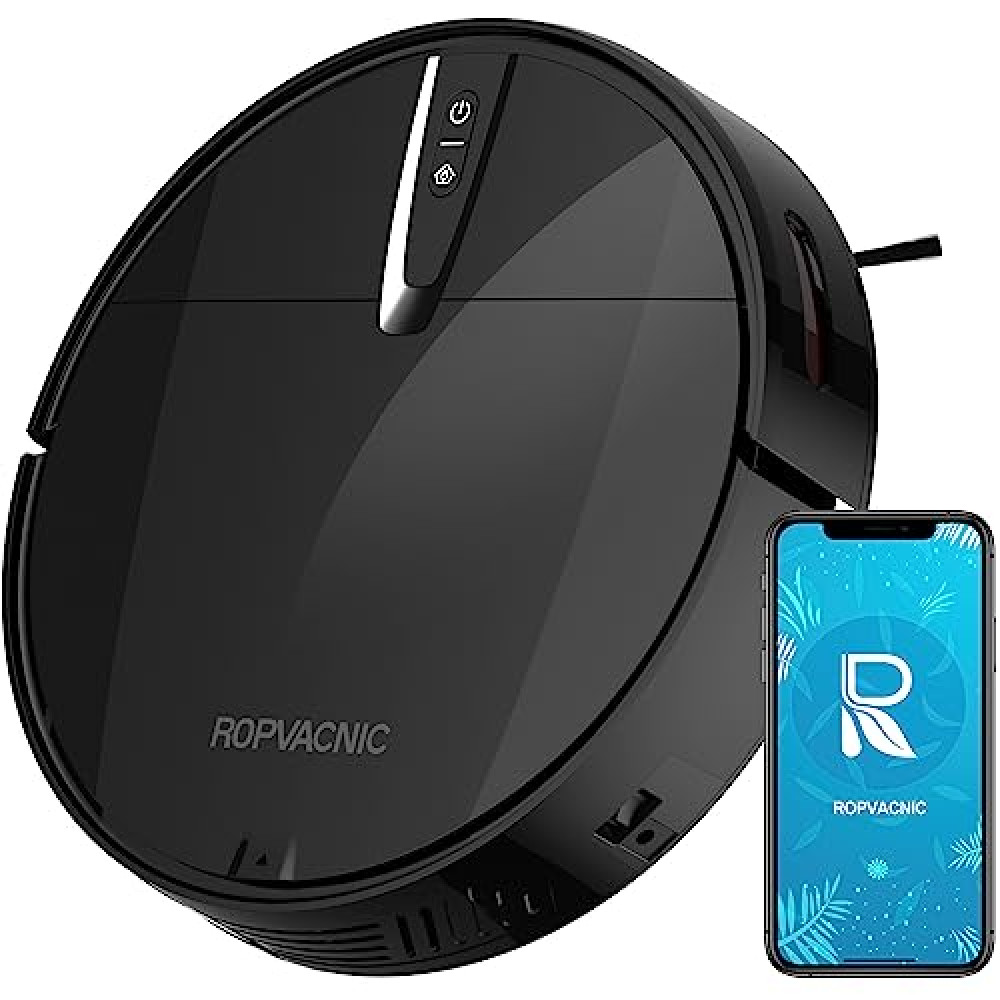 ROPVACNIC Robot Vacuum Cleaner with 3000Pa Cyclone Suction, APP/Voice/Remote Control, Automatic Self-Charging Robotic Vacuum, Scheduled Cleaning, Ideal for Pet Hair, Hard Floor, Low Carpet Robot Vacuums Fiyatı