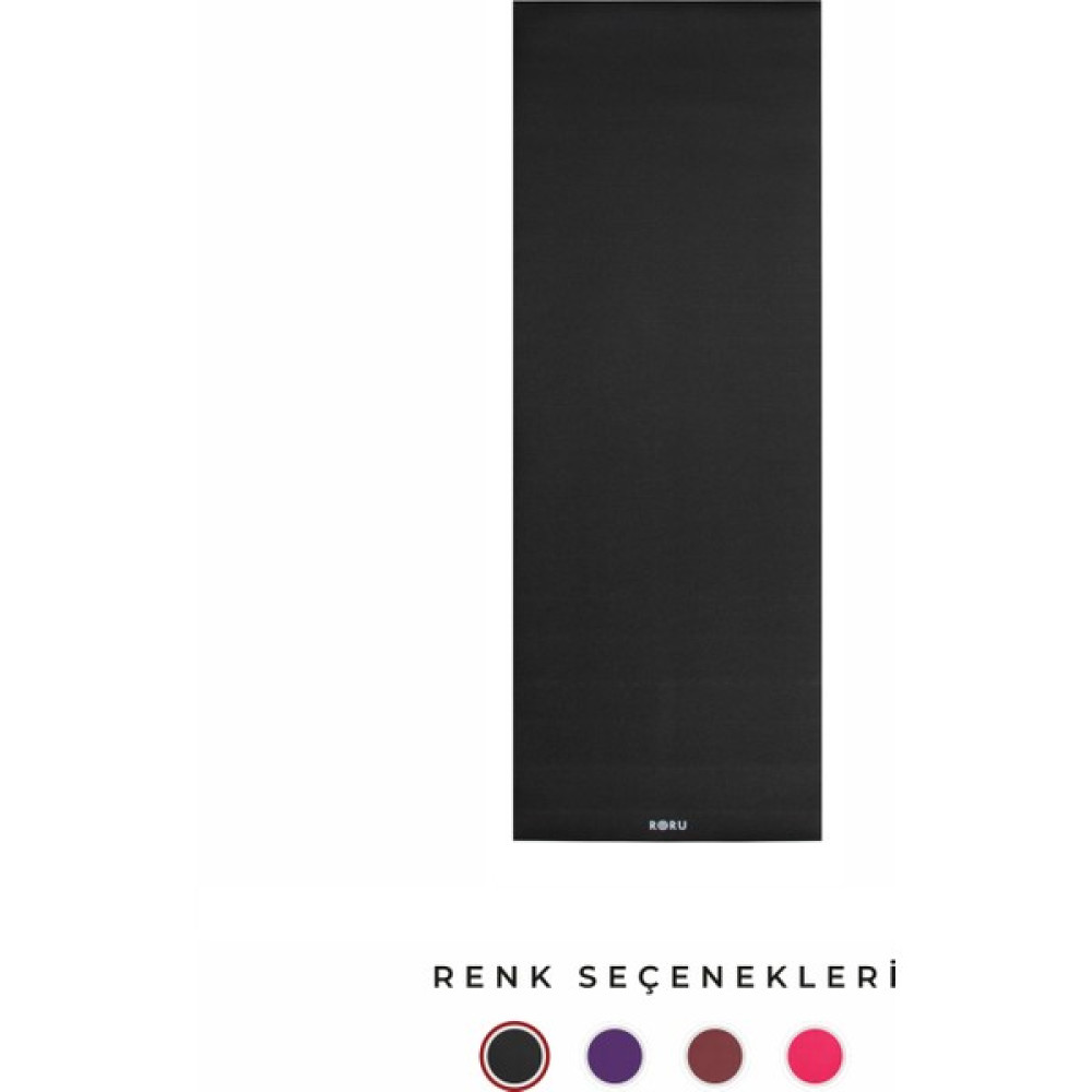 Roru Concept Pro Series Yoga Egzersiz Matı 173x62 cm 5 mm Kuru, Az Terleyen Eller İçin, Doğa Dostu, Siyah Pilates Minderi Fiyatı