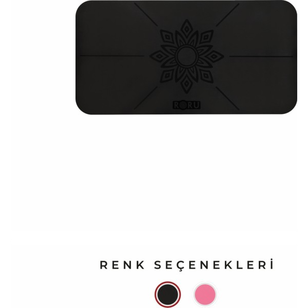 Roru Concept Sun Kaydırmaz Küçük Yoga Padi (Küçük Mat) 64 x 33 cm, Kuru - Nemli Ellere, Doğal Kauçuk, Siyah Pilates Minderi Fiyatı