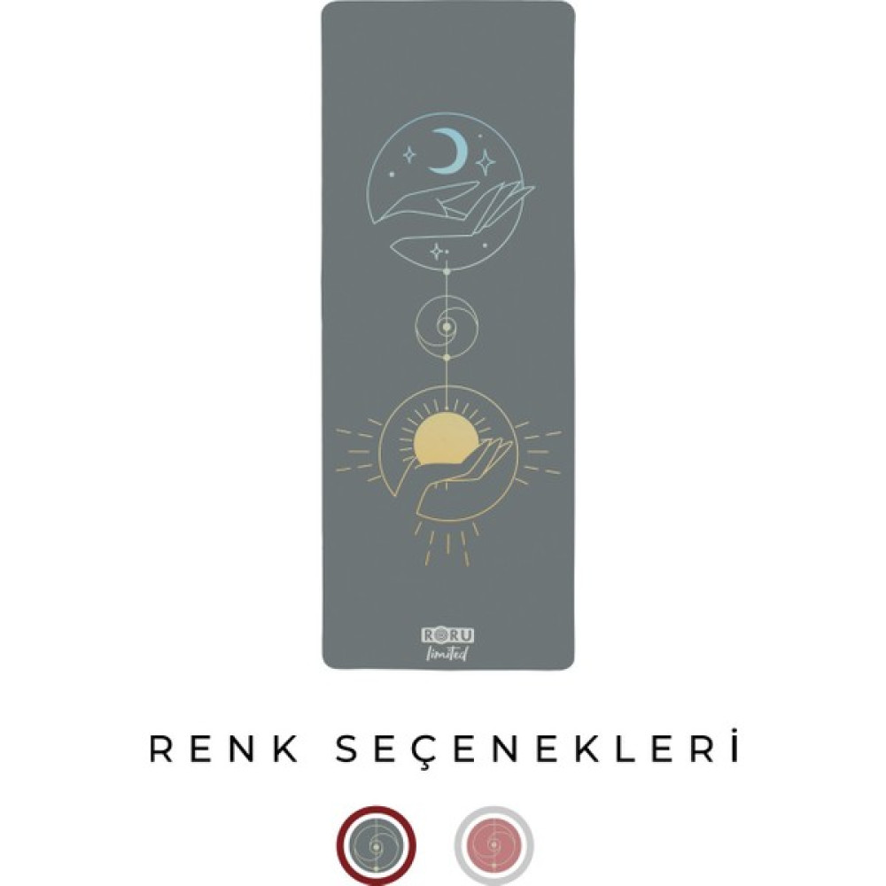Roru Concept Sun Kaydırmaz Yoga Egzersiz Matı 183 x 68 cm 5 mm Kuru - Nemli Eller İçin, Doğal Kauçuk, Gri Pilates Minderi Fiyatı