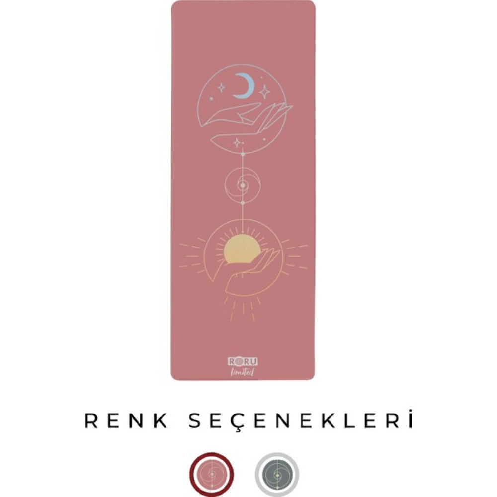 Roru Concept Sun Kaydırmaz Yoga Egzersiz Matı 183 x 68 cm 5 mm Kuru - Nemli Eller İçin, Doğal Kauçuk, Pembe Pilates Minderi Fiyatı