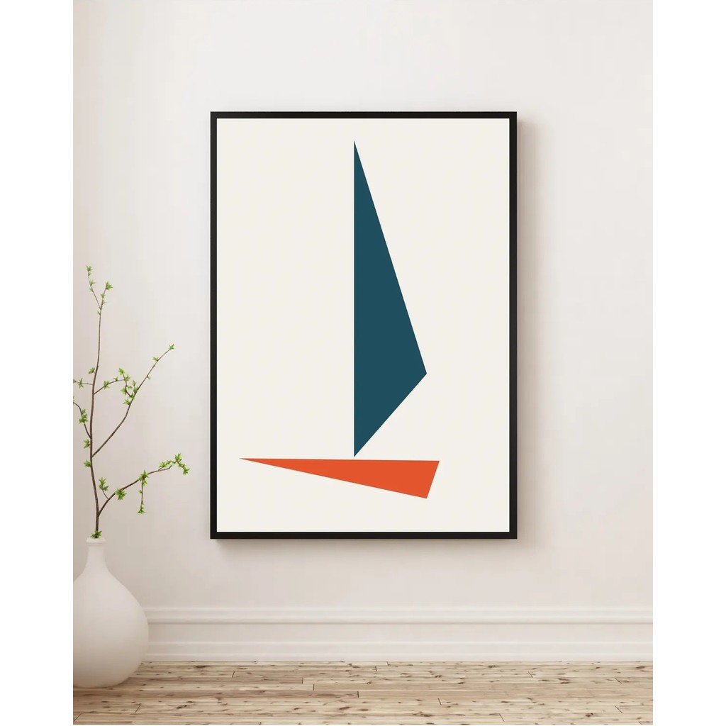 Rosaart Ahşap Çerçeveli Tablo -Modern Soyut Geometrik Daireler-Turuncu,mavi,sarı,kahverengi-Çerçeveli Poster - 30 x 40 - Renkli Kanvas Tablo Fiyatı