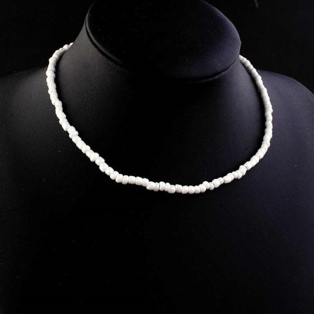 Rosalinda Beyaz Kum Boncuk Choker Kolye, Tasma Kolye Bijuteri Kolye Fiyatı