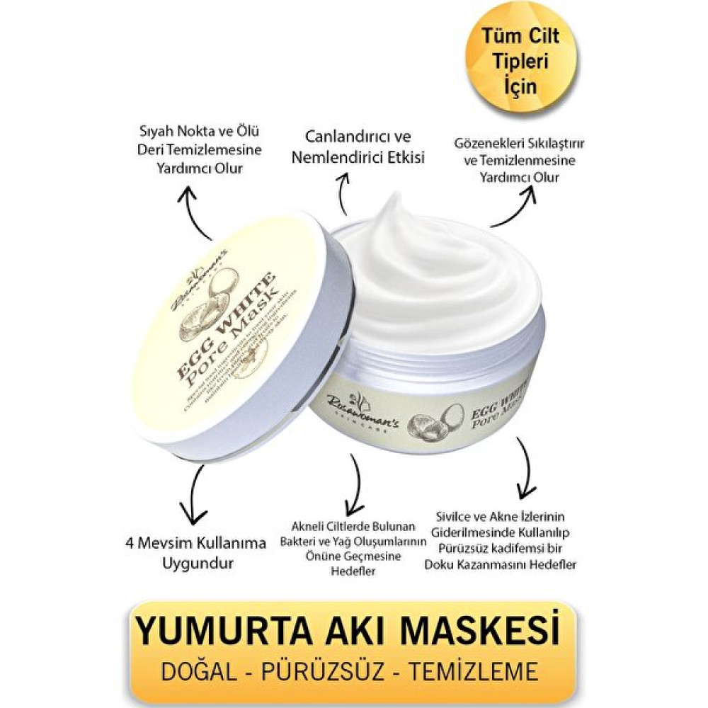 Rosawoman's Egg White Mask - Yumurta Akı Maskesi 100 ml Maskeler Fiyatı