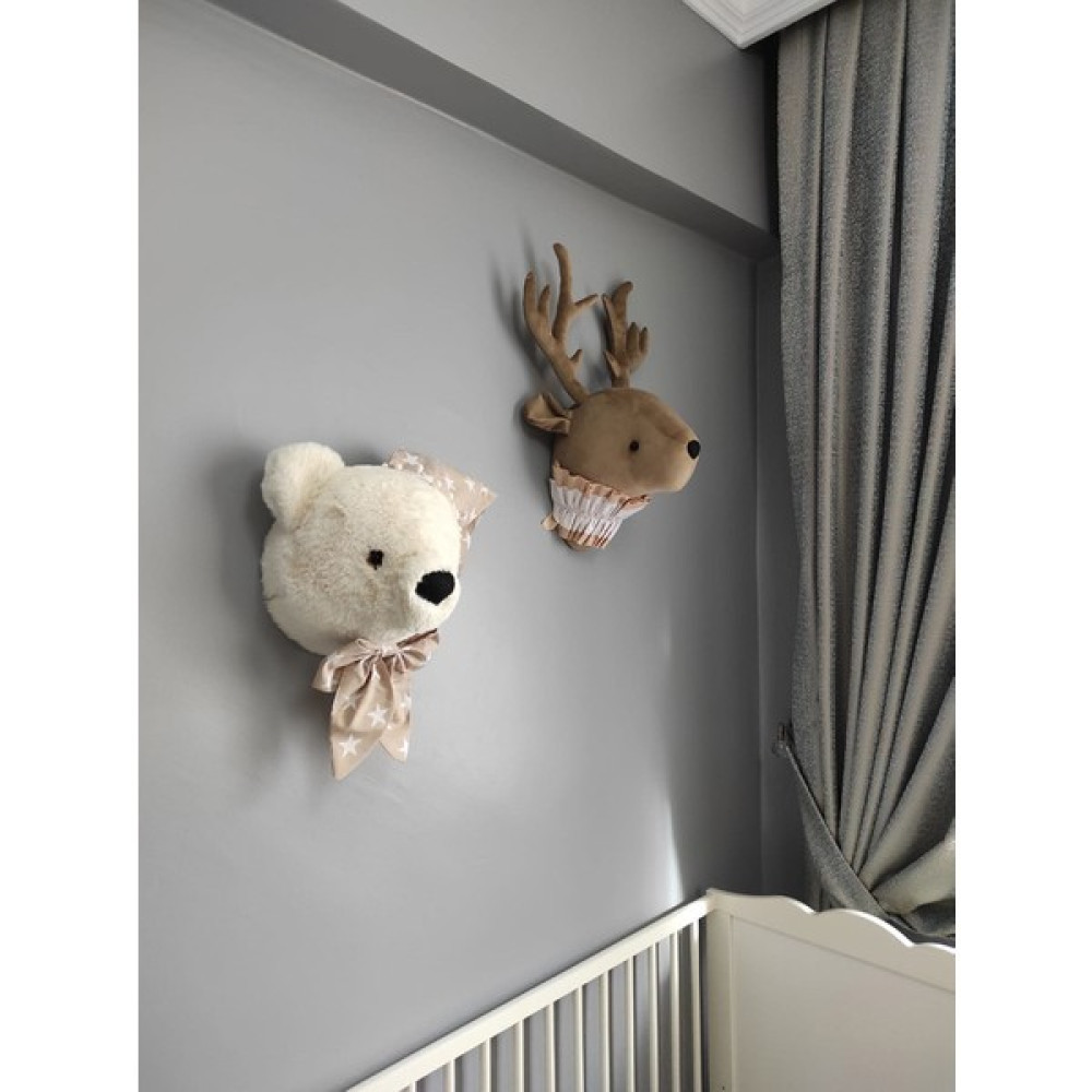 Rose Baby Decor Ayı-Geyik Büstü Ikili Set Duvar Dekoru/çocuk Odası Dekorasyonu Bebek Odası Duvar Süsü Fiyatı