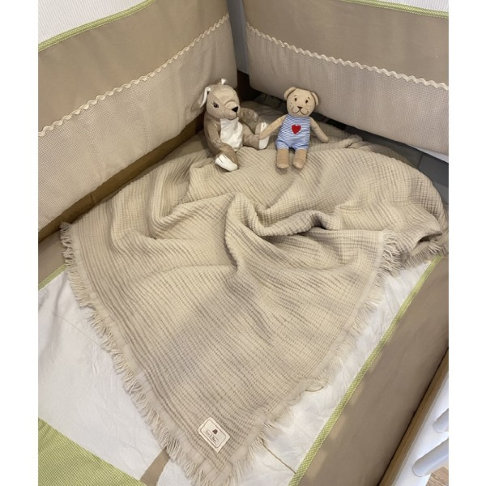 Rose & Blanc Bej 100% Pamuk 4 Katlı Müslin Bebek Battaniye 110X120CM - 110 x 120 cm Bebek Battaniyesi Fiyatı