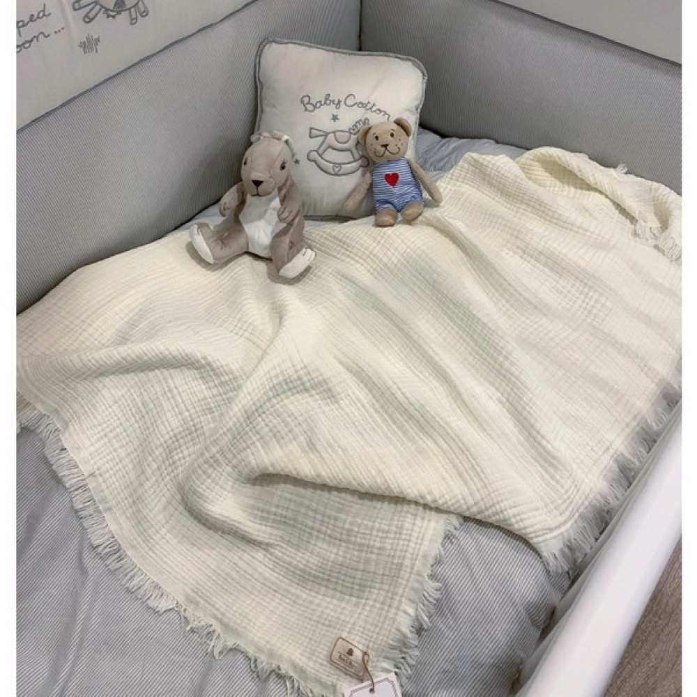 Rose & Blanc Krem 100% Pamuk 4 Katlı Müslin Bebek Battaniye 110X120CM - 110 x 120 cm Oto Boyaları Fiyatı