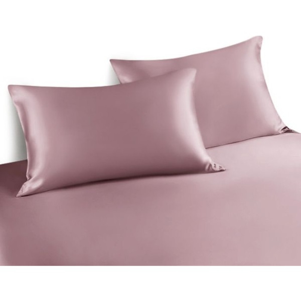 Rose (Gül Kurusu) Ipek Saten Yastık Kılıfı 50 x 70 2'li - 50 x 70 cm - Gül Kurusu Yastık Kılıfı Fiyatı