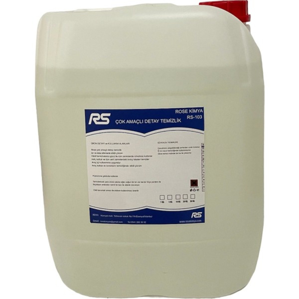 Rose Kimya Rose Çok Amaçlı Detay Temizlik RS-103 20 kg Oto Boyaları Fiyatı