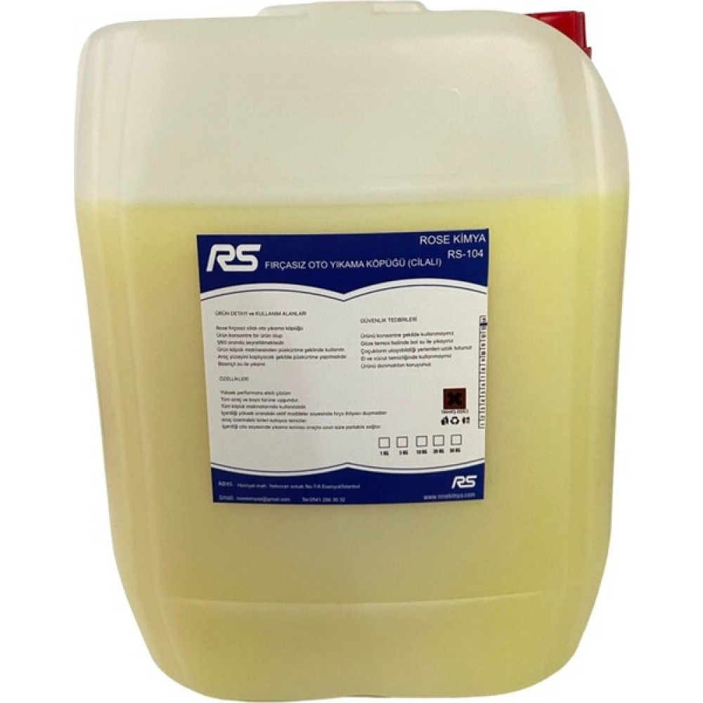Rose Kimya Rose Fırçasız Oto Yıkama Köpüğü Cilalı RS-104 20 kg Oto Yıkama Ürünleri Fiyatı