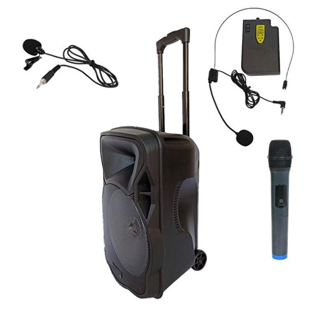 Rose Rs-1545 200 W ElKafa Telsiz Mikrofonlu Portatif Taşınabilir Siyah Ses Sistemi Amfili Hoparlör Fiyatı
