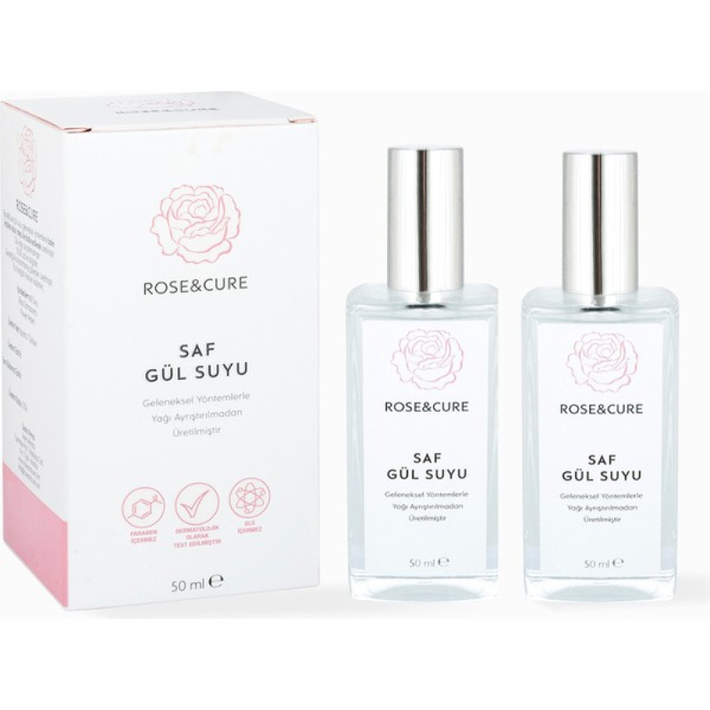 Rose&Cure Saf Gül Suyu 2'li Seyahat Seti ( 2X50 ml ) Cilt Temizleme ve Peeling Fiyatı