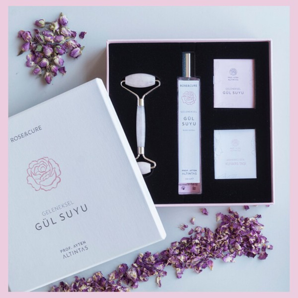 Rose&Cure Saf Gül Suyu & Arındırıcı Kuvars Yüz Masaj Taşı Seti Cilt ve Yüz Bakımı Fiyatı